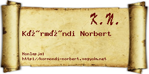 Körmöndi Norbert névjegykártya